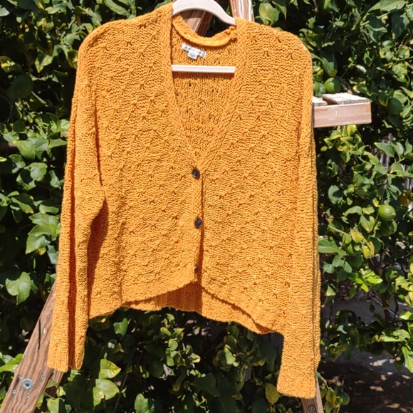 American Eagle Outfitters Sweaters - American Eagle Loose Weave Crop Button Cardigan